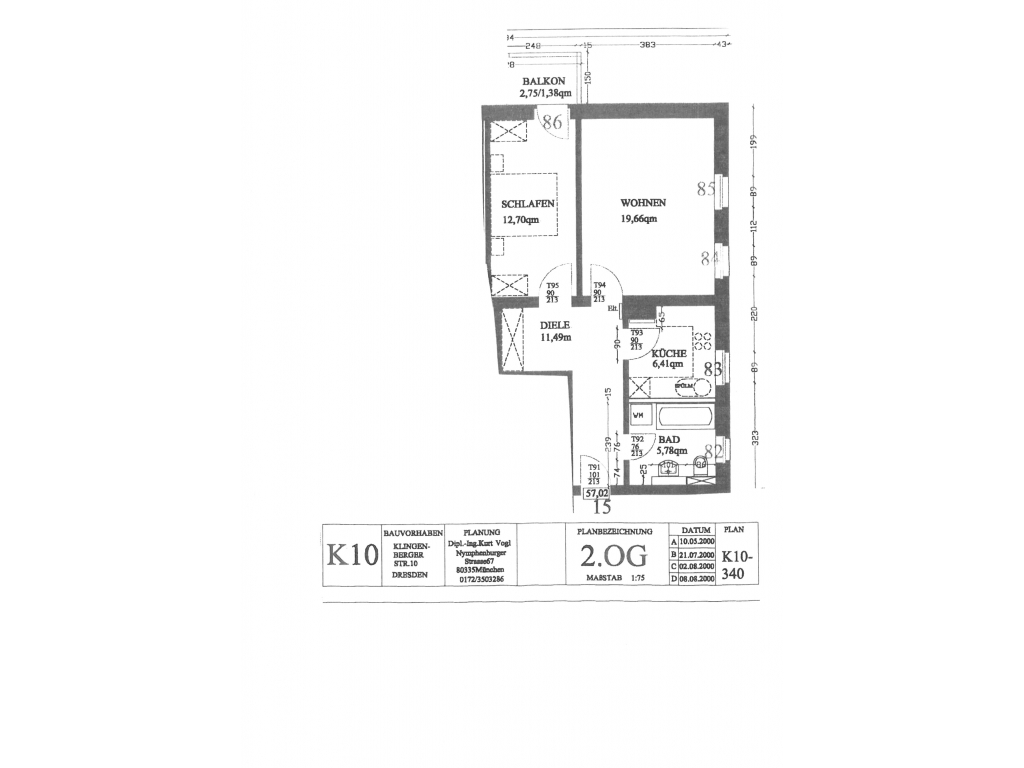 MW/2507/WE 10, 2 - Raumwohnung mit Balkon in Dresden - Plauen